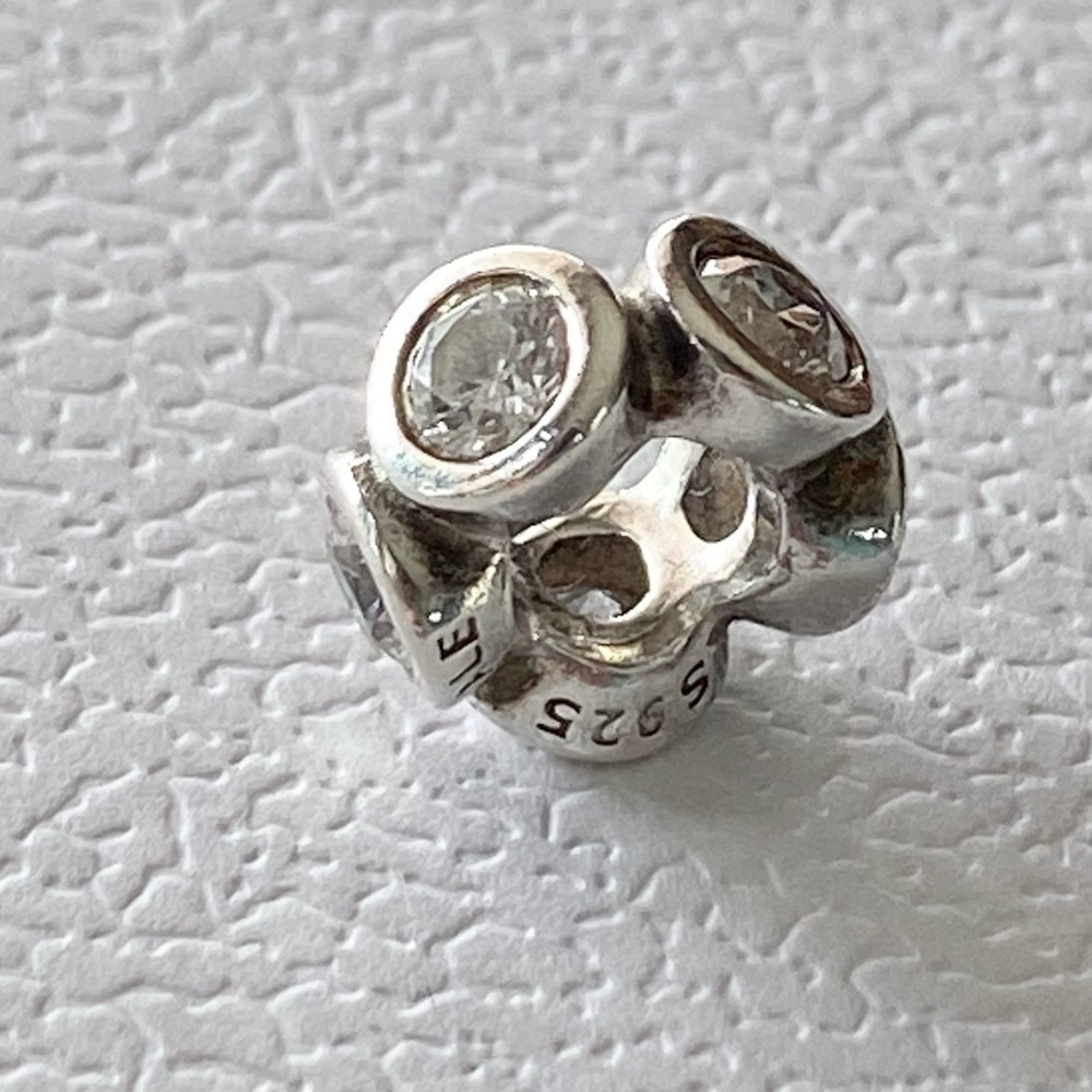 Authentic Pandora Sterling Silver Clear CZ Lights Charm ~ Retired
